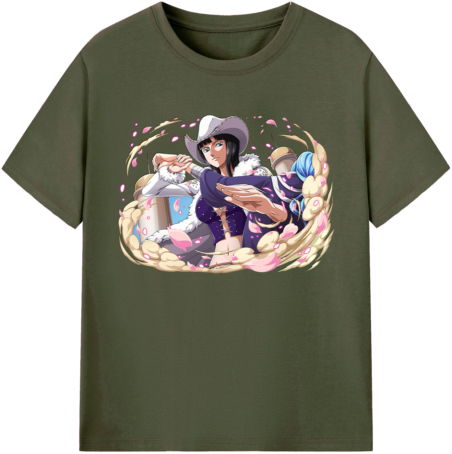 ワンピース ニコ・ロビン ONE PIECE Nico Robin 綿100％ メンズ半袖Tシャツ｜肌触りやわらか＆通気性